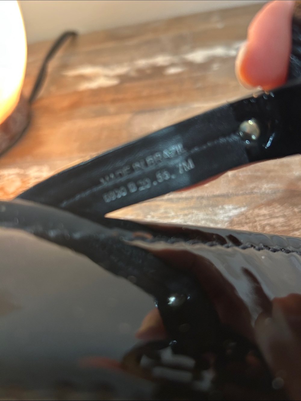 Tory Burch Black Patent Logo Thong Sandals with Gold Accents - Picture 5 of 5